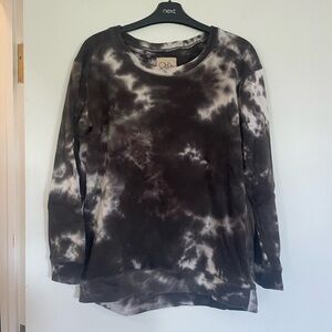 Chaser Black and White Long Sleeve Crew Neck Sweatshirt